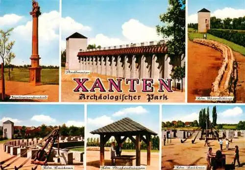 AK / Ansichtskarte 73962022 Xanten Jupitergigantensaeule Stadtmauer Roem Baukran Roem Strassenbrunnen Roem Wasserleitung