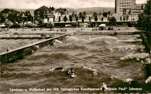 AK / Ansichtskarte 73962041 Schwarza_Thueringer_Wald Schwimm und Wellenbad des VEB Thueringisches Kunstfaserwerk Wilhelm Pieck