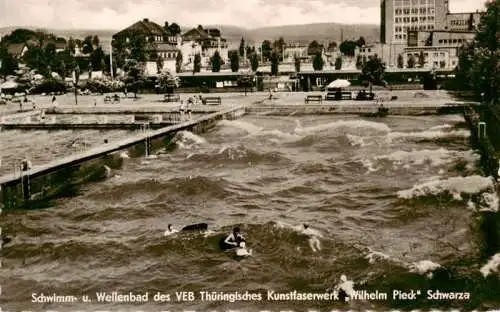 AK / Ansichtskarte  Schwarza_Thueringer_Wald Schwimm und Wellenbad des VEB Thueringisches Kunstfaserwerk Wilhelm Pieck