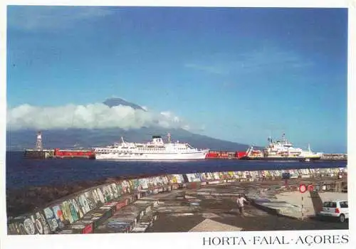 AK / Ansichtskarte  Faial_Acores_PT Hafen Dampfer