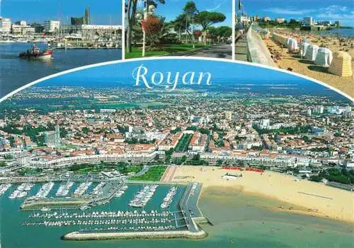 AK / Ansichtskarte  Royan_17 Port Boulevards Plage de Pontaillac et la grande plage vue aérienne