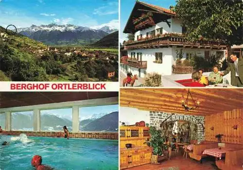 AK / Ansichtskarte 73962164 Schluderns_Suedtirol Berghof Ortlerblick Gasthof Hallenbad Fernsicht Alpen