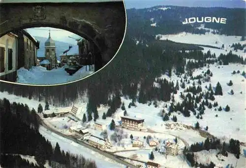 AK / Ansichtskarte  Jougne Ortszentrum Luftaufnahme im Winter