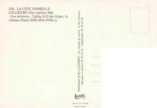 AK / Ansichtskarte  Collioure_66_Pyrenees-Orientales Eglise Notre Dame des Anges Château Royal vue aérienne