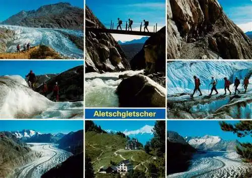 AK / Ansichtskarte 73962234 Gletscher_Glacier_Glaciar Aletschgletscher Wallis Traversierung Bergfuehrung