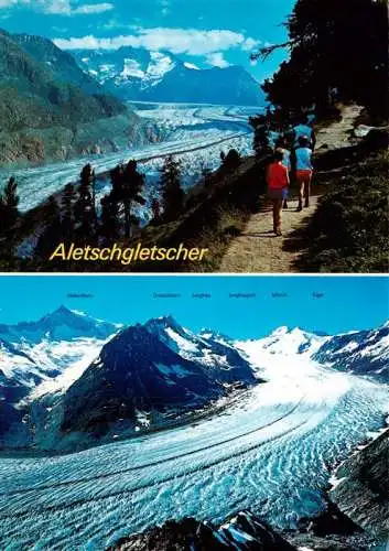 AK / Ansichtskarte 73962236 Gletscher_Glacier_Glaciar Aletschgletscher Eggishorn Jungfrau Moench