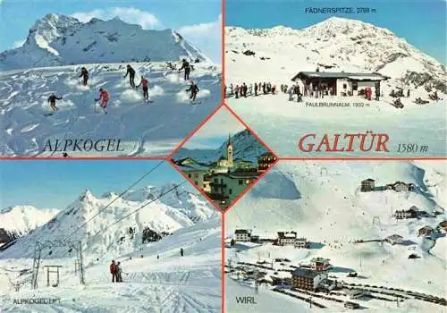 AK / Ansichtskarte 73962262 Galtuer_Tirol_AT Wintersportplatz Alpen Skipiste Lift Falbrunnalm Wirl Luftaufnahme