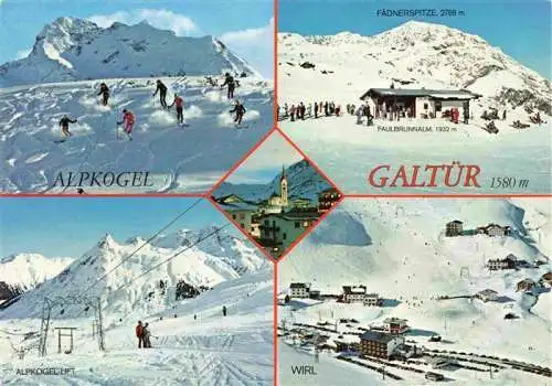 AK / Ansichtskarte  Galtuer_Tirol_AT Wintersportplatz Alpen Skipiste Lift Falbrunnalm Wirl Luftaufnahme