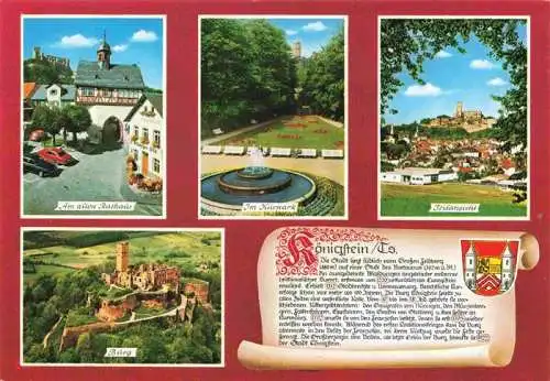 AK / Ansichtskarte  Koenigstein__Taunus Partie am alten Rathaus Kurpark Panorama Burg Luftaufnahme Historie