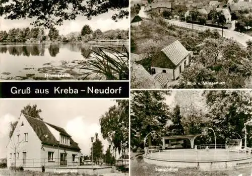 AK / Ansichtskarte  Kreba-Neudorf_Sachsen Hammerteich Blick vom Wasserturm Jugendheim Tanzpodium