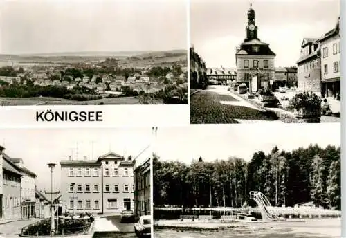 AK / Ansichtskarte 73962312 Koenigsee_Rudolstadt_Thueringen Panorama Am Huegel Rathaus Platz der Jugend Am Waldsee