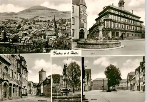 AK / Ansichtskarte 73962326 Vacha Ulsterbergblick Rathaus Storchenturm Marktbrunnen Markt