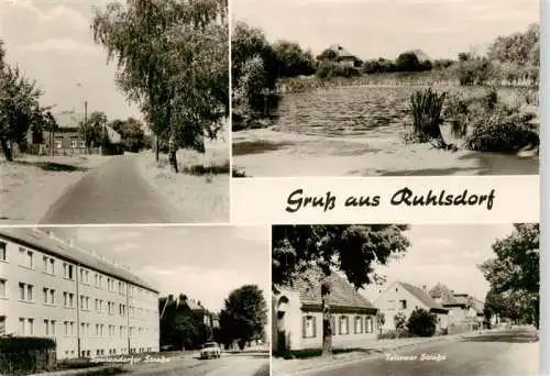 AK / Ansichtskarte  Ruhlsdorf_Bernau Dorfstrasse Teich Spulendorfer Strasse Teltower Strasse