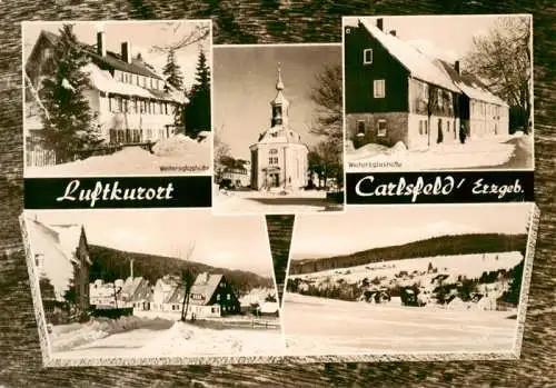 AK / Ansichtskarte 73962368 Carlsfeld_Erzgebirge Weitersglashuette Kirche Teilansicht Panorama