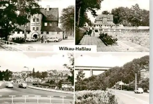 AK / Ansichtskarte  Wilkau-Hasslau Jugendherberge Freibad Ernst Thaelmann Bruecke Autobahnbruecke