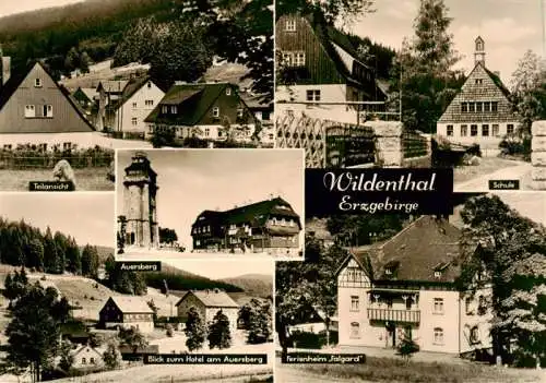 AK / Ansichtskarte 73962399 Wildenthal_Eibenstock Teilansicht Auersberg Schule Blick zum Hotel Ferienheim Falgard