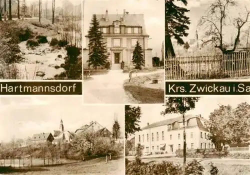 AK / Ansichtskarte  Hartmannsdorf_Kirchberg Orts und Teilansichten Rathaus