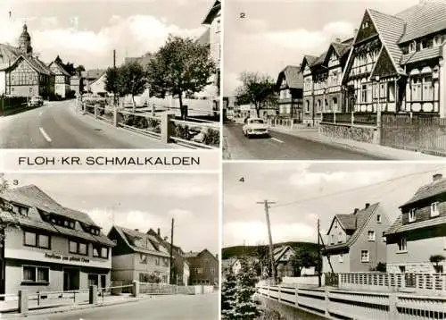 AK / Ansichtskarte  Floh-Seligenthal_Thueringen Schmalkalender Strasse Gasthaus zum goldenen Loewen Karl Marx Strasse Siedlung