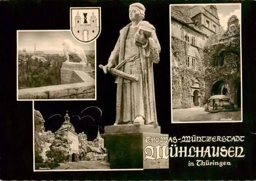 AK / Ansichtskarte 73962440 Muehlhausen__Thueringen Thomas Muentzer Denkmal Frauentor Rathaushof