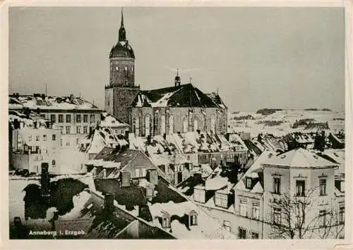 AK / Ansichtskarte  Annaberg_-Buchholz_Erzgebirge Ortsansicht Kirche