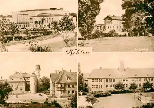 AK / Ansichtskarte  Boehlen_Thueringen Kulturpalast Am Bahnhof Schloss und Rathaus Schule