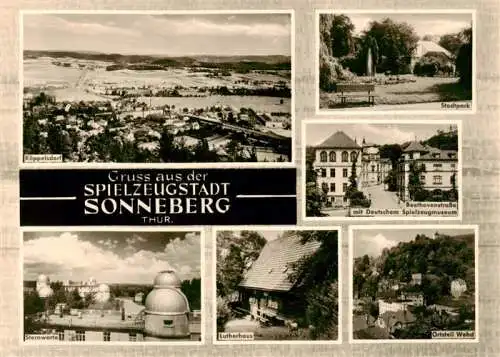 AK / Ansichtskarte 73962496 Sonneberg__Thueringen Koeppelsdorf Stadtpark Beethovenstrasse mit Dt Spielzeugmuseum Sternwarte Lutherhaus OT Wehd