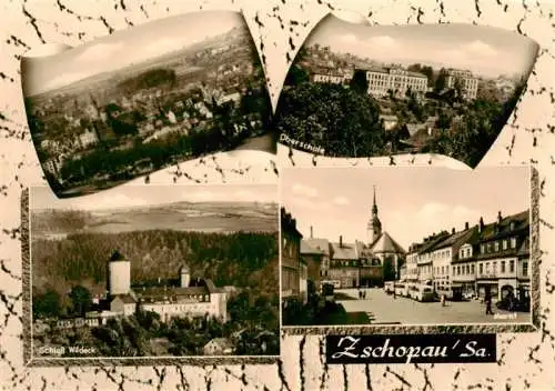 AK / Ansichtskarte  Zschopau Panorama Oberschule Schloss Wildeck Markt