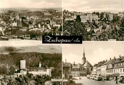 AK / Ansichtskarte 73962533 Zschopau Panorama Oberschule Schloss Wildeck Markt