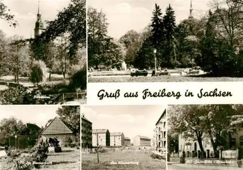 AK / Ansichtskarte  Freiberg__Sachsen Petriturm Parkpartie Pionierpark Am Wasserberg HOG Brauhof