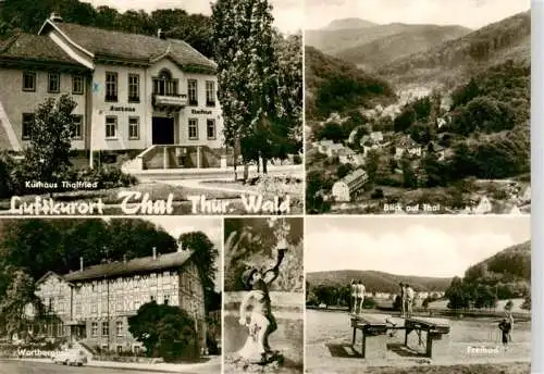 AK / Ansichtskarte  Thal_Ruhla_Bad Kurhaus Thalfried Panorama Wartburghotel Freibad