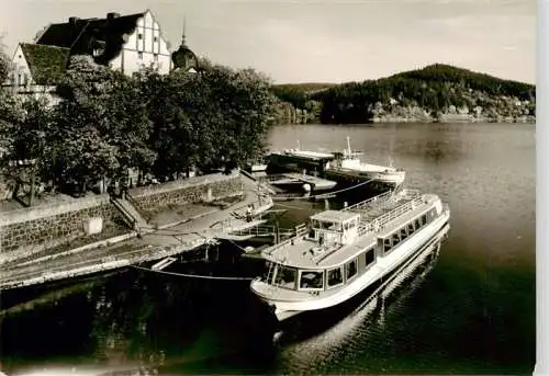 AK / Ansichtskarte  Saalburg_Saale_Thueringen Am Stausee der Bleiloch Saaletalsperre Fahrgastschiff