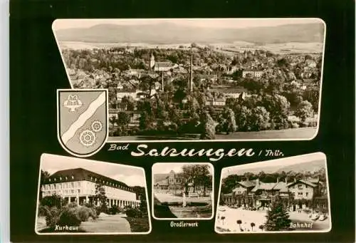 AK / Ansichtskarte 73962607 Bad_Salzungen Panorama Kurhaus Gradierwerk Bahnhof