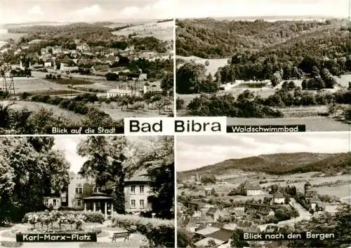 AK / Ansichtskarte  Bad_Bibra Stadtblick Waldschwimmbad Karl Marx Patz Panorama