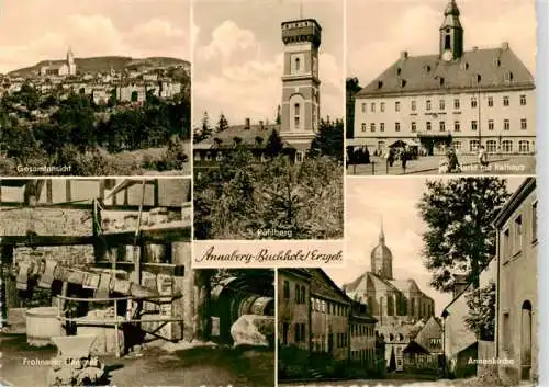 AK / Ansichtskarte  Annaberg_-Buchholz_Erzgebirge Panorama Poehlberg Markt und Rathaus Frohnauer Hammer Annenkirche