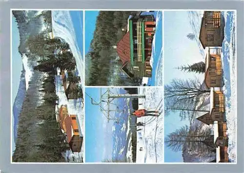 AK / Ansichtskarte 73962657 Kraliky_CZ Winterpanorama Skigebiet Lift Berghuette