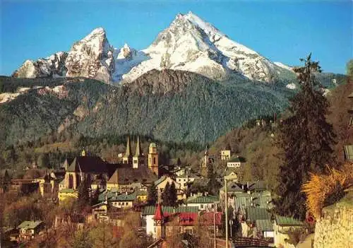 AK / Ansichtskarte 73962668 BERCHTESGADEN Teilansicht mit Watzmann Berchtesgadener Alpen