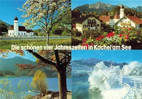 AK / Ansichtskarte 73962669 Kochel_See_Bayern Die schoenen vier Jahreszeiten am See Huber Karte Nr. 6317