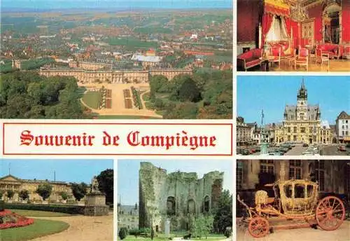 AK / Ansichtskarte  Compiegne_60_Oise Vue aérienne du palais Hôtel de Ville Tour Beauregard Musée de la Voiture