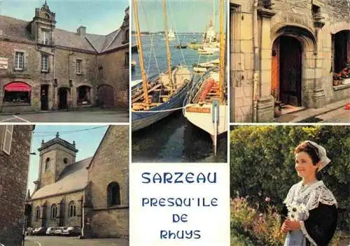 AK / Ansichtskarte  Sarzeau Vieilles maisons Port de Saint Jacques Eglise Costume Presqu'île de Rhuys