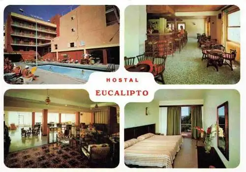 AK / Ansichtskarte  Paguera_Peguera_Calvia_Mallorca_ES Hostal Eucalipto Restaurant Fremdenzimmer Swimming Pool