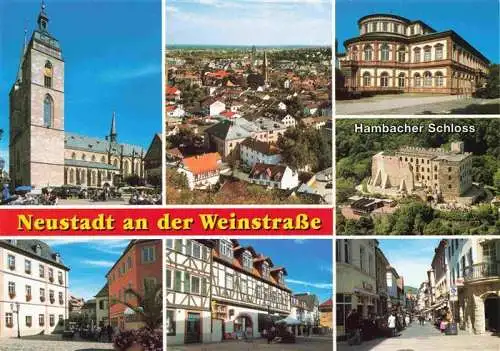 AK / Ansichtskarte 73962783 NEUSTADT__HAARDT_Weinstrasse Marktplatz Panorama Schloss Stadtzentrum Fussgaengerzone