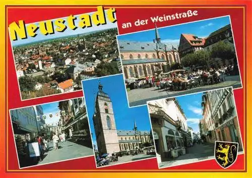 AK / Ansichtskarte 73962784 NEUSTADT__HAARDT_Weinstrasse Stadtpanorama Marktplatz Fussgaengerzone Kirche