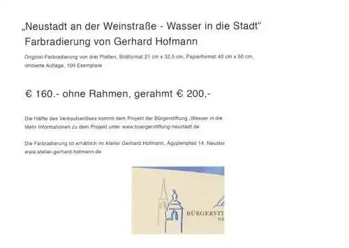 AK / Ansichtskarte 73962793 NEUSTADT__HAARDT_Weinstrasse Farbradierung von Gerhard Hofmann Kuenstlerkarte