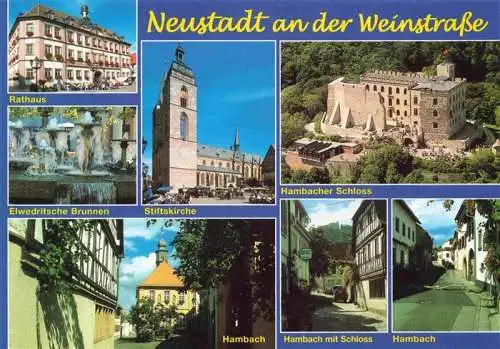 AK / Ansichtskarte 73962797 NEUSTADT__HAARDT_Weinstrasse Rathaus Brunnen Kirche Hambacher Schloss Motive in Hambach