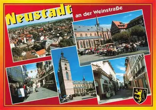 AK / Ansichtskarte 73962798 NEUSTADT__HAARDT_Weinstrasse Stadtpanorama Marktplatz Fussgaengerzone Kirche