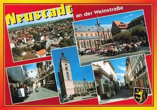 AK / Ansichtskarte  NEUSTADT__HAARDT_Weinstrasse Stadtpanorama Marktplatz Fussgaengerzone Kirche