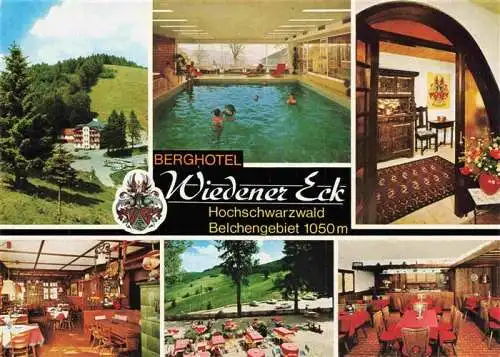 AK / Ansichtskarte 73962801 Wieden__Schwarzwald_BW Berghotel Wiedener Eck Restaurant Terrasse Hallenbad