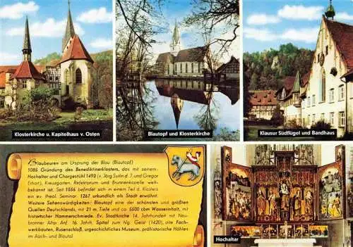 AK / Ansichtskarte 73962804 Blaubeuren Klosterkirche Kapitelhaus Blautopf Klausur Bandhaus Hochaltar Historie