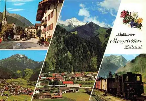 AK / Ansichtskarte 73962814 Mayrhofen_Zillertal_AT Teilansichten Luftkurort Eisenbahn Zillertaler Alpen
