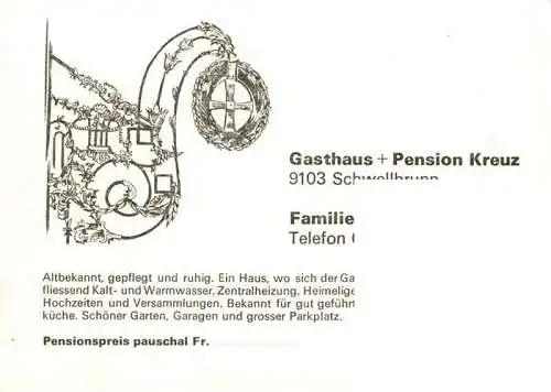 AK / Ansichtskarte  Schwellbrunn Gasthaus Pension Kreuz Ortspartie